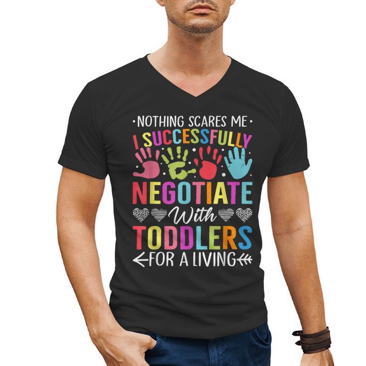Childcare Teacher Negotiate With Toddlers Daycare Provider Men Women Girls Kids Men's V-Neck T-Shirt