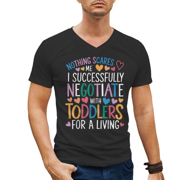 Childcare Teacher Negotiate With Toddlers Daycare Provider Men's V-Neck T-Shirt