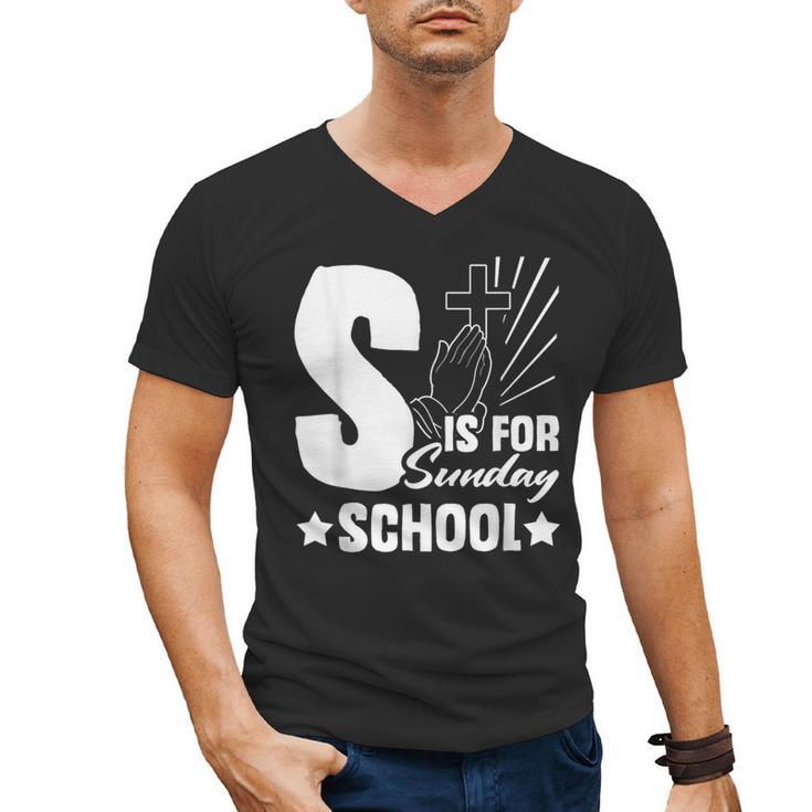 Christian Teacher S Is For Sunday School Essentials Men's V-Neck T-Shirt
