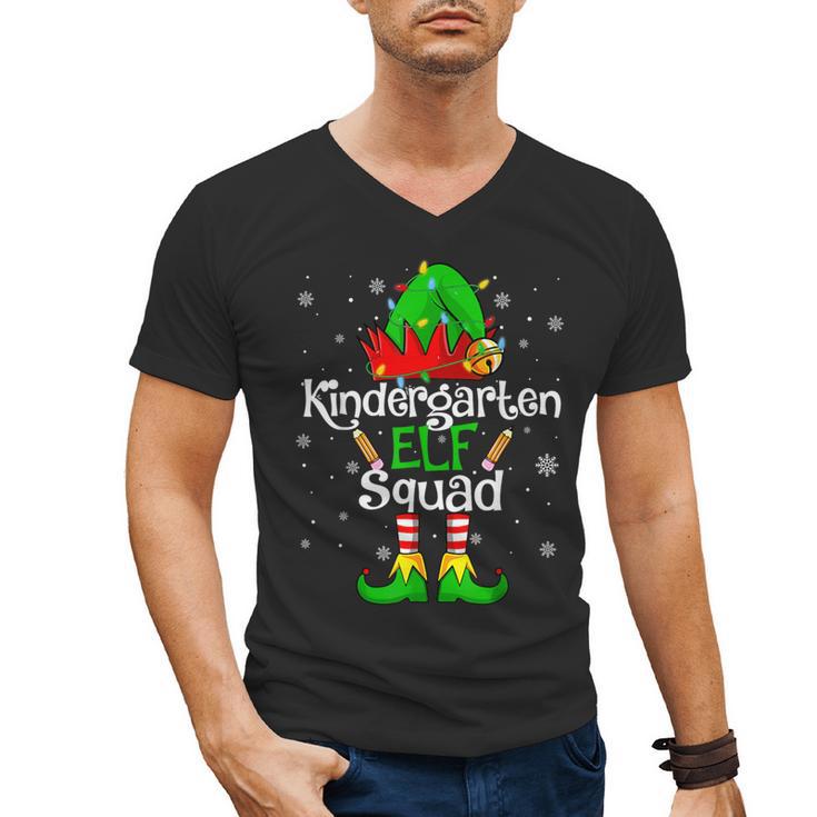 Christmas Kindergarten Elf Squad Teacher Student Men's V-Neck T-Shirt