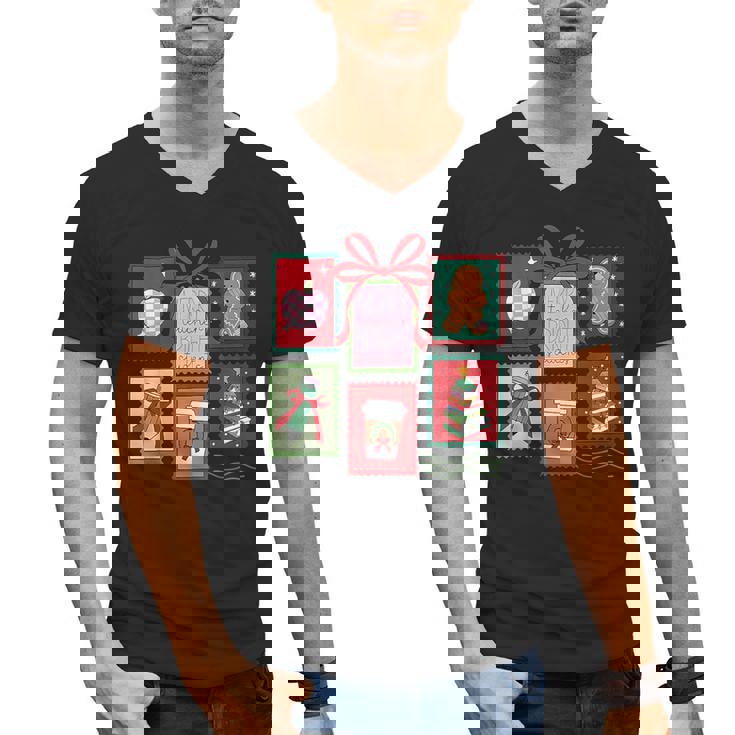 Christmas Teacher Stamps Men&#x27;s V-Neck T-Shirt, trending gift