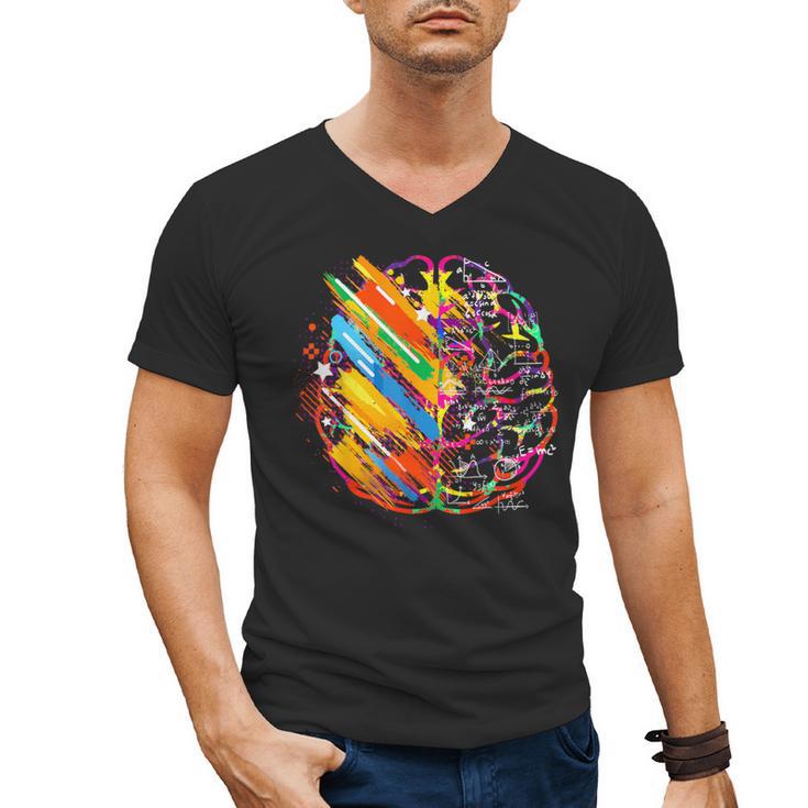 Colorful Brain Art Teacher Artist Painter Student Men's V-Neck T-Shirt