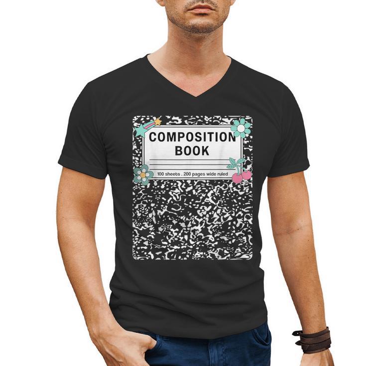 Composition Book Notebook Teachers Matching Group Halloween Men's V-Neck T-Shirt