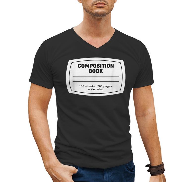 Composition Notebook Halloween Costume Teacher Student Men's V-Neck T-Shirt
