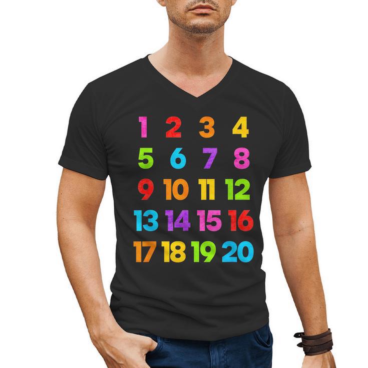 Counting 1-10 Learn To Count Number School Kids Teacher Men's V-Neck T-Shirt