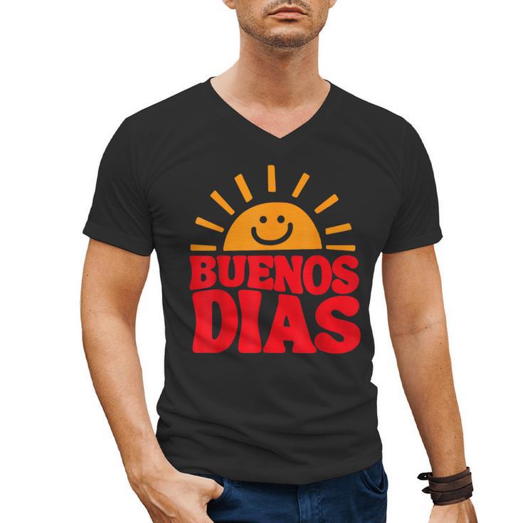 Cute Bilingual Spanish Teacher Buenos Dias Sunshine Men's V-Neck T-Shirt