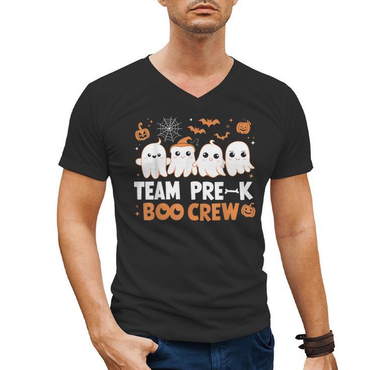 Cute Ghosts Pre-K Boo Crew Teachers Halloween Party Team For Men Women Kids Men's V-Neck T-Shirt