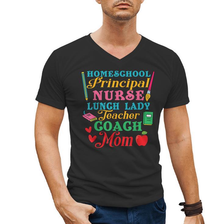 Cute Principal Nurse Lunch Lady Teacher Coach Homeschool Mom Men's V-Neck T-Shirt