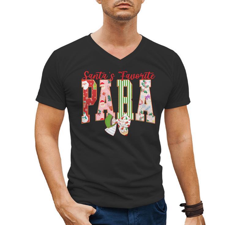 Cute Santas Favorite Para Christmas Paraprofessional Teacher Men's V-Neck T-Shirt