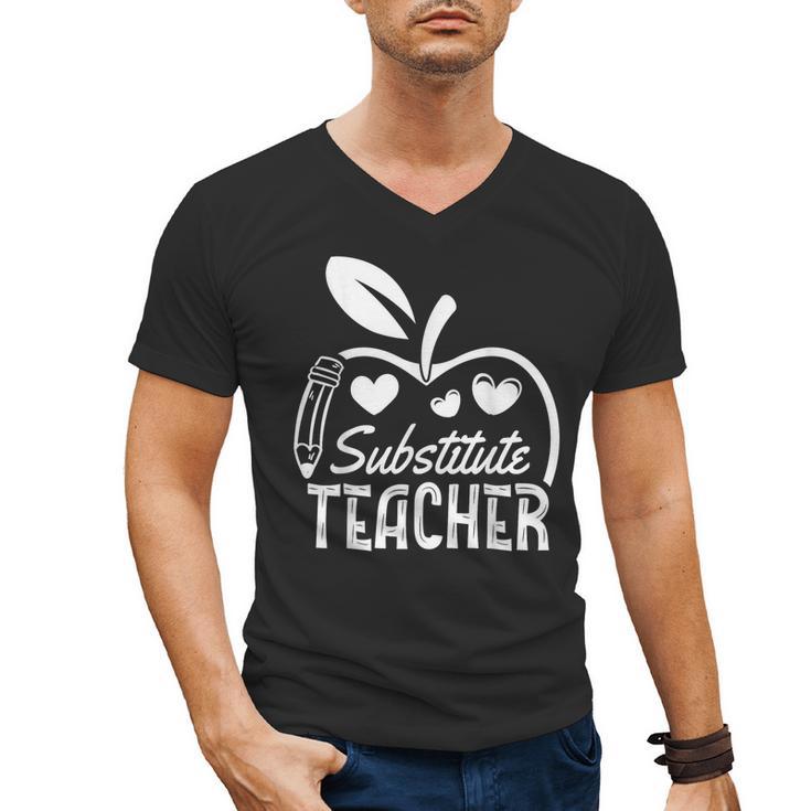 Cute Substitute Teacher Appreciation Men Women Men's V-Neck T-Shirt