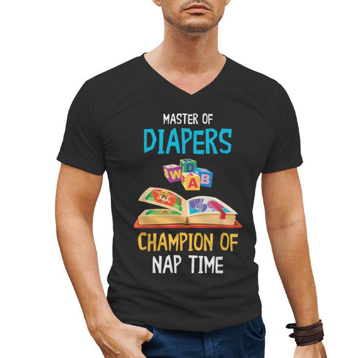 Daycare Provider Master Of Diapers Childcare Teacher Men's V-Neck T-Shirt