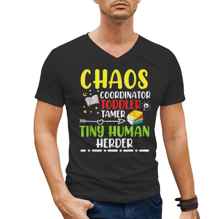 Daycare Teacher School Chaos Coordinator Toddler Tamer For Men Women Kids Men's V-Neck T-Shirt