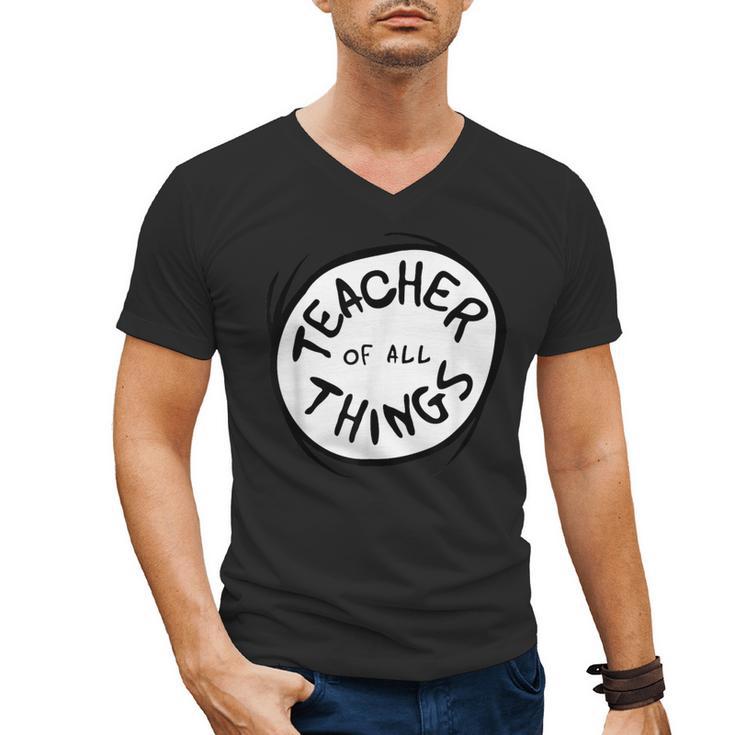 Dr Seuss Teacher Of All Things Red Emblem Men's V-Neck T-Shirt