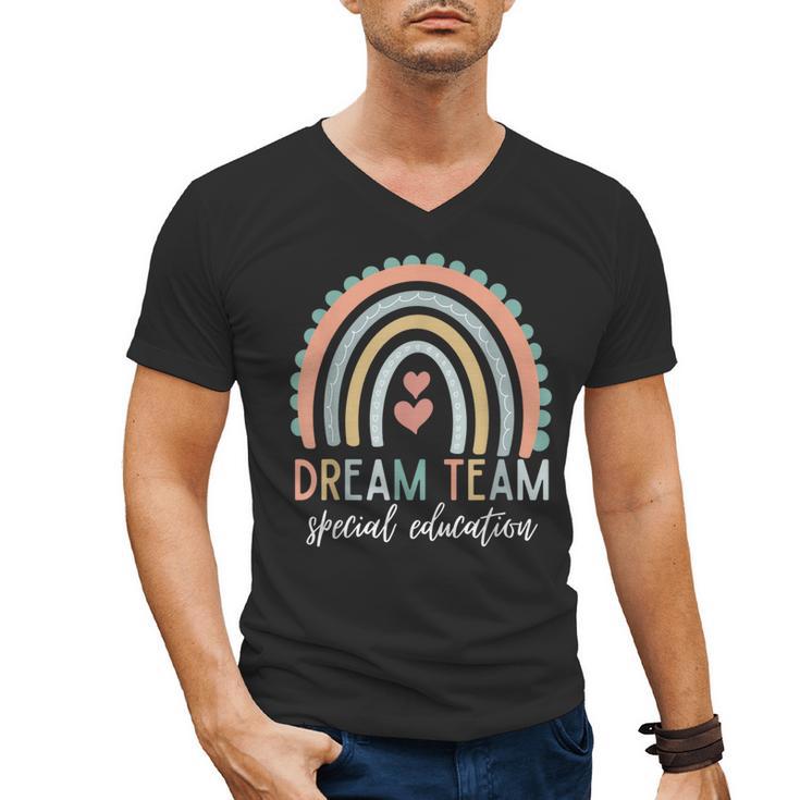 Dream Team Special Education Teacher ED SPED Squad Rainbow Men's V-Neck T-Shirt
