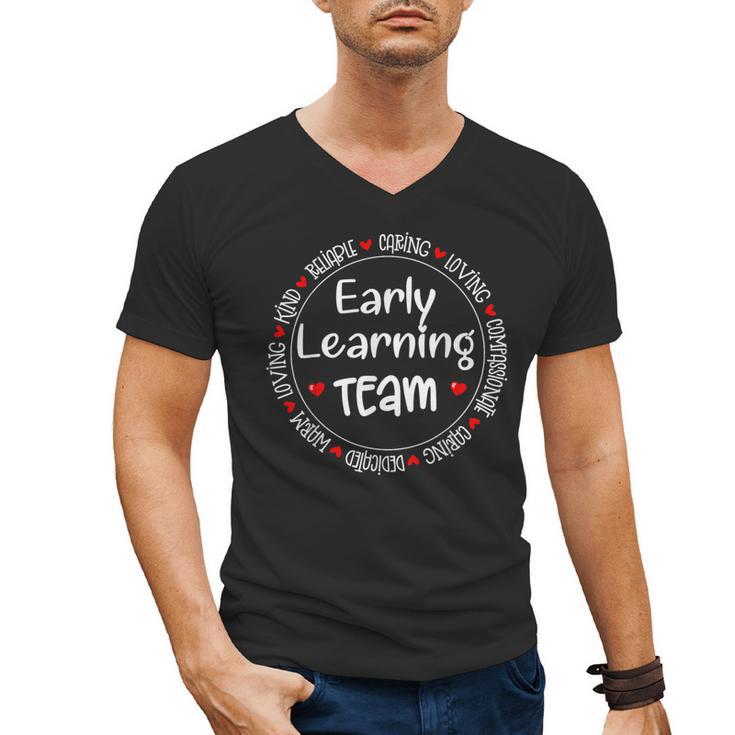 Early Learning TEAM Preschool Teacher Early Learners Crew Men's V-Neck T-Shirt