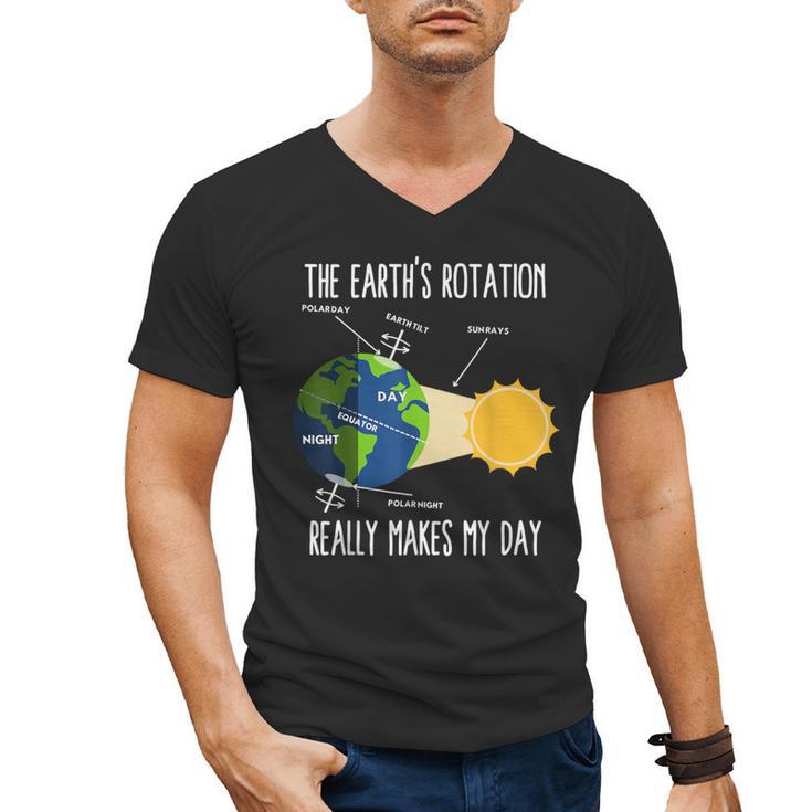 Earth Rotation Earth Day Science Teacher Kids Women Men's V-Neck T-Shirt