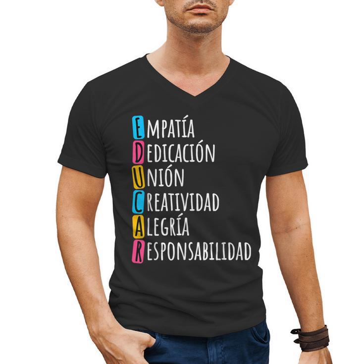 Educar Bilingual Spanish Teacher Men's V-Neck T-Shirt