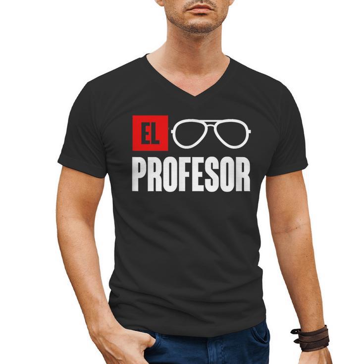 El Professor Money Costume Profesor Glasses Men Teacher Gift Men's V-Neck T-Shirt