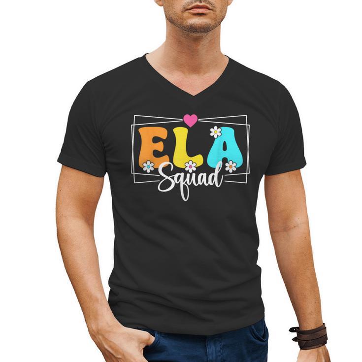 ELA Squad Teacher Back To School English Language Arts Men's V-Neck T-Shirt