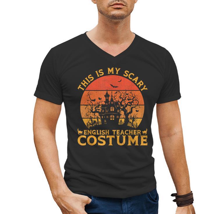 English Teacher Matching This Is My Scary Halloween Costume Men's V-Neck T-Shirt