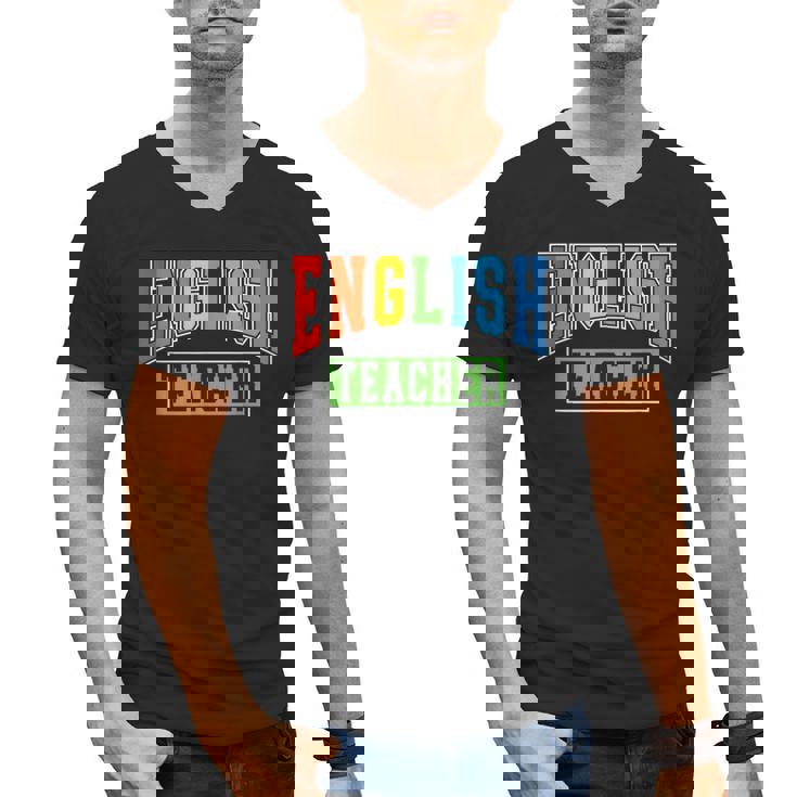 English Teacher Men Women Grammar Class English Teacher Men&#x27;s V-Neck T-Shirt