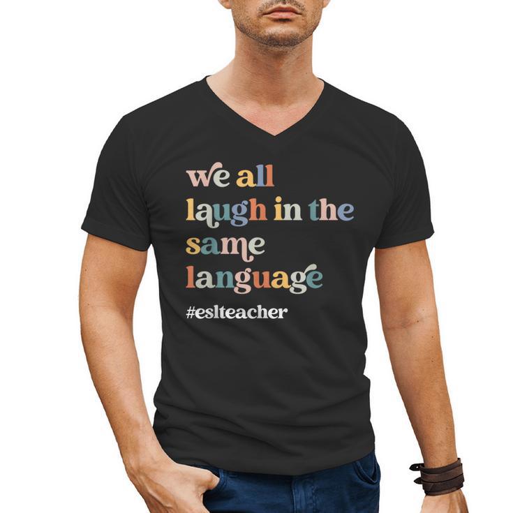 ESL Teacher ESOL Student Cute Retro Back To School First Day Men's V-Neck T-Shirt, Esl Teacher Gifts, trending gift ESL Teacher ESOL Student Cute Retro Back To School First Day Men's V-Neck T-Shirt, Esl Teacher Gifts, trending gift