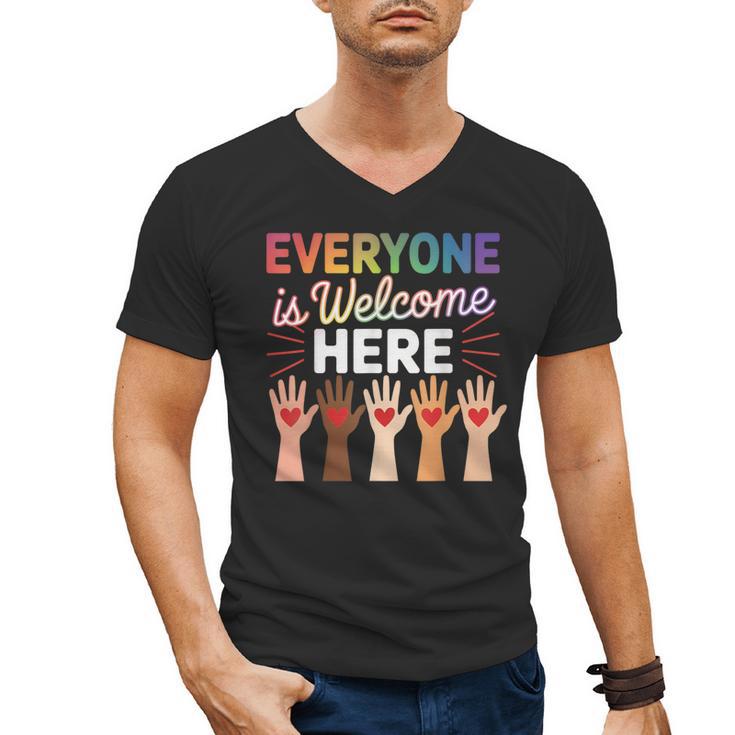 Everyone Is Welcome Here Shirt Teacher Men's V-Neck T-Shirt
