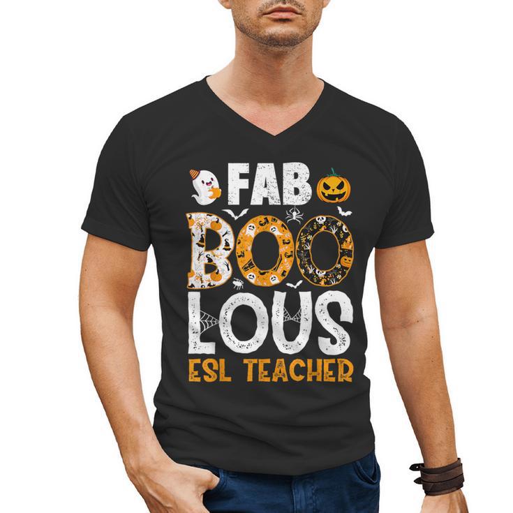 Faboolous ESL ESOL Teacher Spooky Teacher Halloween Costume For Men Women Men's V-Neck T-Shirt