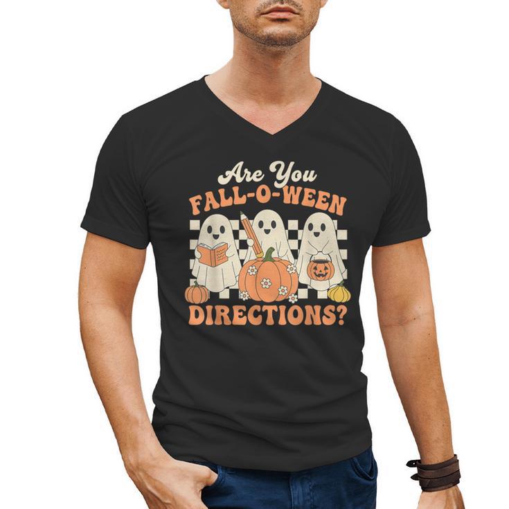 Are You Fall O Ween Directions Halloween Teacher Men's V-Neck T-Shirt