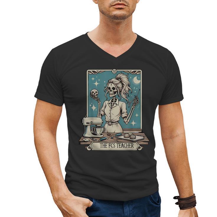 FCS Teacher Skeleton Halloween Family And Consumer Science Men's V-Neck T-Shirt