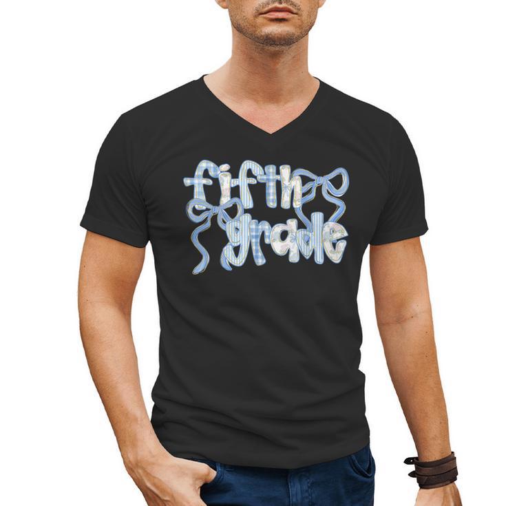 Fifth Grade Team Coquette Bow 5th Grade Teacher Girl Kid Men's V-Neck T-Shirt