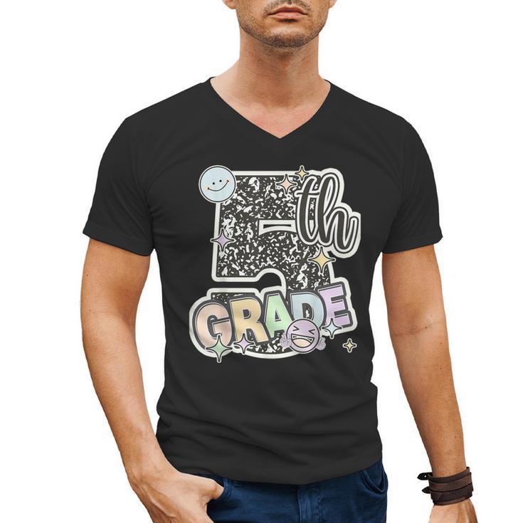 First Day Of Fifth Grade Composition Notebook Teacher Men's V-Neck T-Shirt