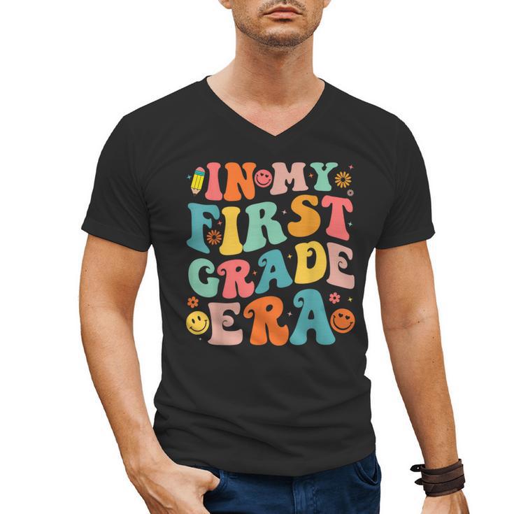 In My First Grade Era 1st Grade Teacher Back To School Men's V-Neck T-Shirt