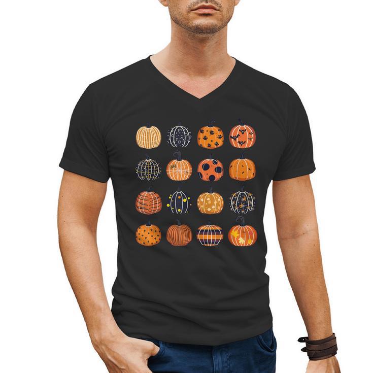 Folk Art Pumpkins Teacher Nurses Admin Witch Halloween Cute Men's V-Neck T-Shirt, trending gift Folk Art Pumpkins Teacher Nurses Admin Witch Halloween Cute Men's V-Neck T-Shirt, trending gift