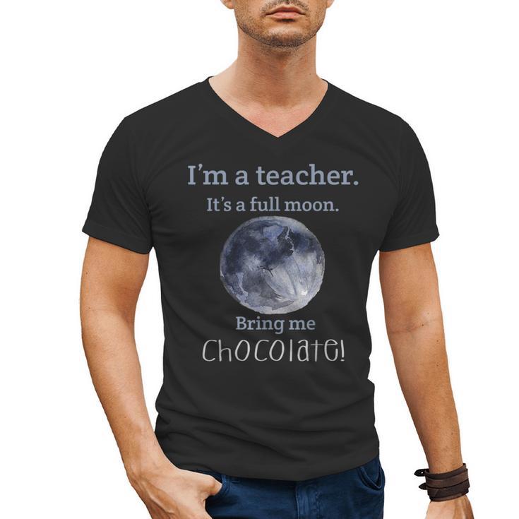 Full Moon Teacher Humor For Men Women Girls Kids Men's V-Neck T-Shirt
