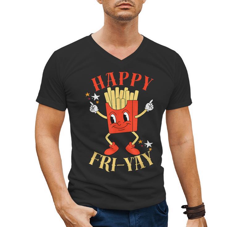 Fun Teacher Happy Fri Yay French Fries Friday Lovers Men's V-Neck T-Shirt