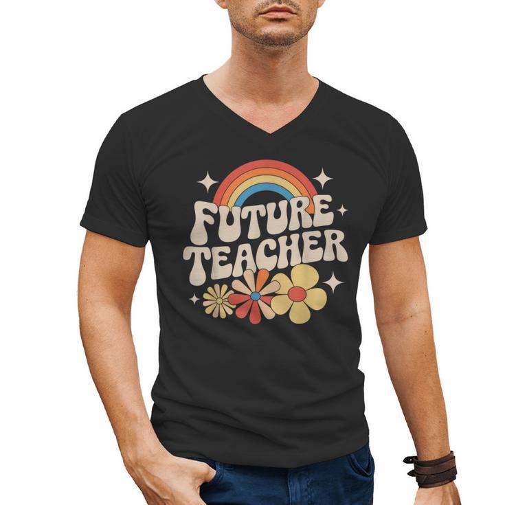 Future Teacher Kids Youth Girls Rainbow Pre-k Kindergarten Men's V-Neck T-Shirt