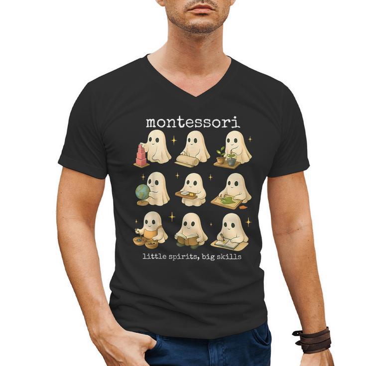 Ghosts Halloween Montessori Teacher Educator Costume Men's V-Neck T-Shirt