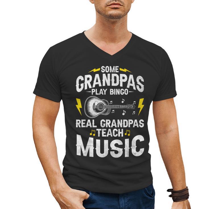 Some Grandpas Play Bingo Real Grandpas Teach Music Teacher Men's V-Neck T-Shirt