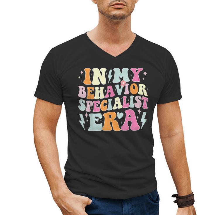 Groovy In My Behavior Specialist Era Behavior Teachers Men's V-Neck T-Shirt