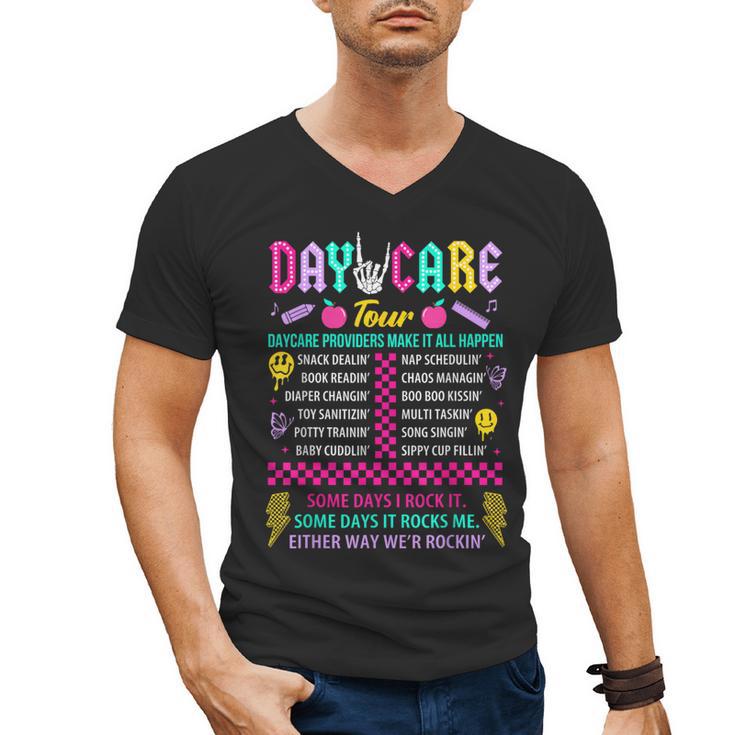 Groovy Day Care Some Days I Rock It Day Care Teacher Life Men's V-Neck T-Shirt