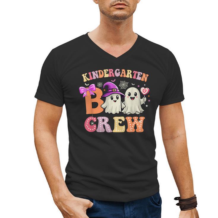 Groovy Kindergarten Boo Crew Kinder Halloween Teacher Kids Men's V-Neck T-Shirt