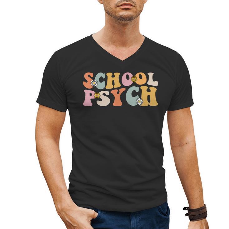 Groovy Retro School Psych Teacher School Psychologist For Men Women Girls Kids Men's V-Neck T-Shirt