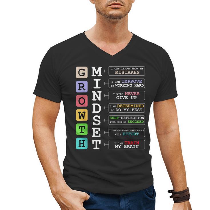 Growth Mindset Shirt Positive School Classroom Teacher Men's V-Neck T-Shirt