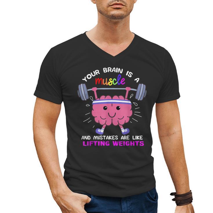 Growth Mindset Teacher Shirt Inspirational Shirts Men's V-Neck T-Shirt