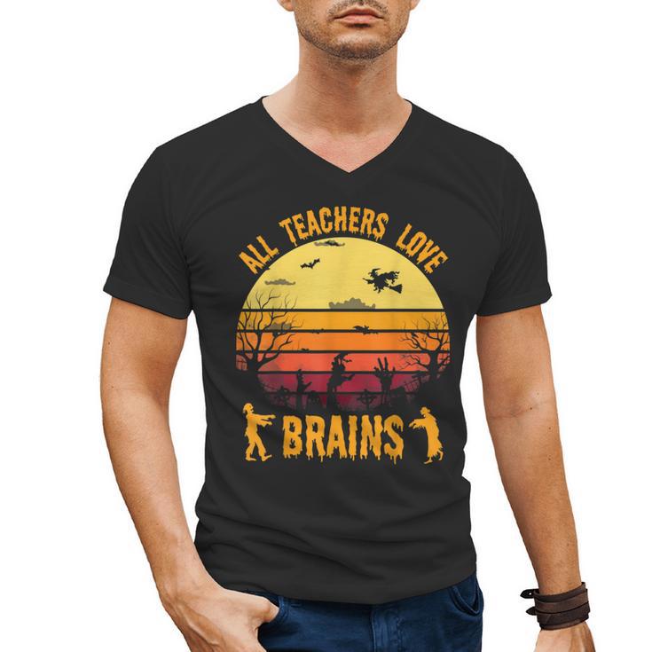 Halloween Costume Teacher Love Brains Zombie Men's V-Neck T-Shirt, trending gift Halloween Costume Teacher Love Brains Zombie Men's V-Neck T-Shirt, trending gift