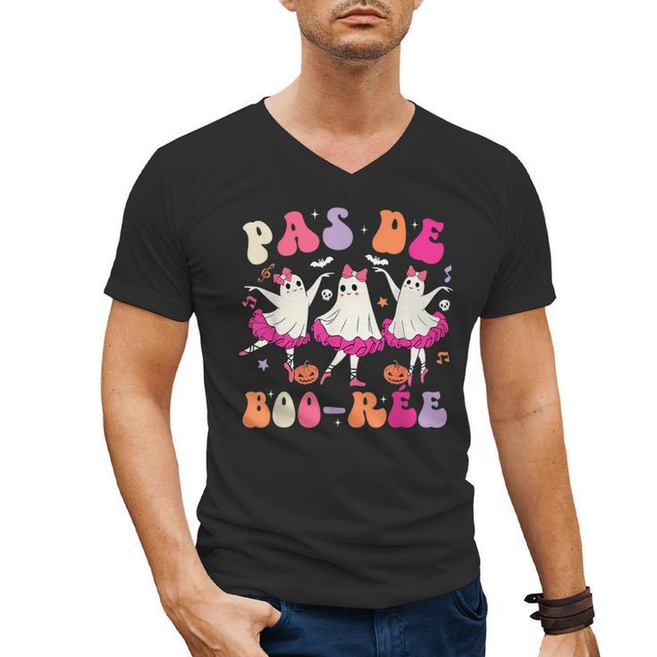 Halloween Dance Teacher Pas De Boo-Ree Ghost Ballet Dancer Men's V-Neck T-Shirt