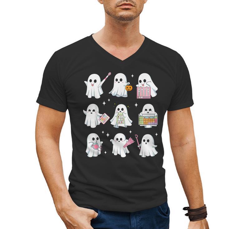 Halloween Ghost Speech Therapy SLP Fall Teacher Tee Men's V-Neck T-Shirt
