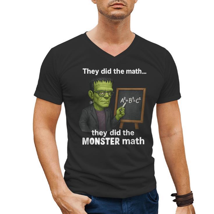 Halloween Monster Math Pun Teacher Humor Men's V-Neck T-Shirt, trending gift