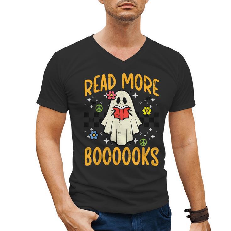 Halloween Read More Books Retro Costume Teacher Women Girls Men's V-Neck T-Shirt